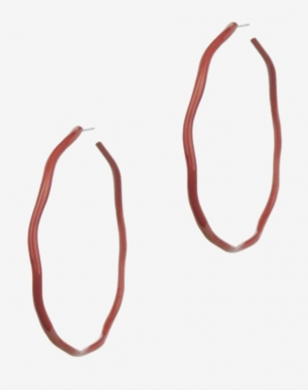 L Hoop Earrings – Red Terracotta για σέξι νύχτες